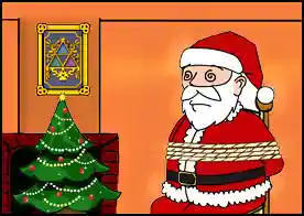 Bağlı Noel Baba - Evine giren hırsızlar noel babayı sandalyeye bağlamış ve onun dağıtacağı hediyeleri çalmışlar ona iplerden kurtulması için yardım et
