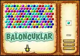 Baloncuklar - Aşağı inmeden önce aynı renkli balonları birleştirip patlatın.