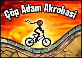 Çöp Adam Akrobasi - Çöp adamımız bisikletiyle süper akrobatik hareketler yapıyor