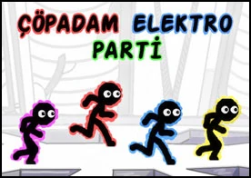 Çöp Adam Elektro Parti - 2 grup halinde 4 kişilik ekibi kontrol ederek canavarlarla savaşmalarını ve portallara ulaşmalarını sağlayın