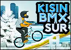 Kışın Bmx Sür - Karla kaplı ve buz tutmuş yollarda bisikletini ustalıkla sür artistik hareketler yap puanı kap