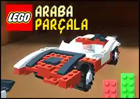 Lego Araba Parçala - Kırılabilir lego bloklarından oluşmuş mikro yarış arabasıyla kendi aracını parçalamadan rakip araçları parçala