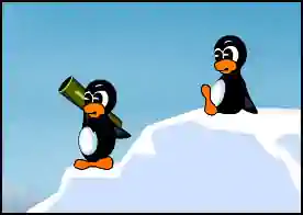 Penguen Savaşları - Buzdağının üstünde oturan penguenleri yapacağın isabetli atışlarla suya düşür