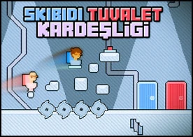 Skibidi Tuvalet Kardeşliği - Skibidi tuvalet çılgınlığı iki kişilik adam oyunuyla devam ediyor. Yön tuşlarıyla iki tuvalet kafayı hareket ettirin
