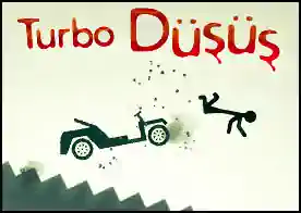 Turbo Düşüş - Çeşitli araçları ve düzenekleri kullanarak çöp adamın aşağıya düşmesini sağla