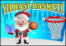 Yılbaşı Basketi - Yeniyıl temalı klasik basketbol oyunu engelleri aşıp basket topunu potaya sok